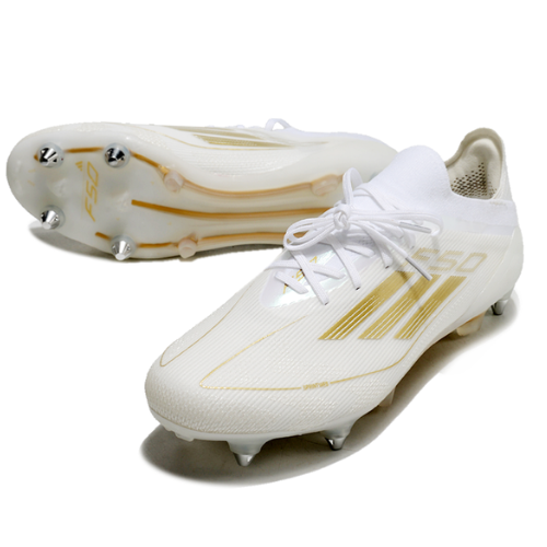 BOTA DE FUTBOL ADIDAS F50 SG ELITE - BLANCO/DORADA